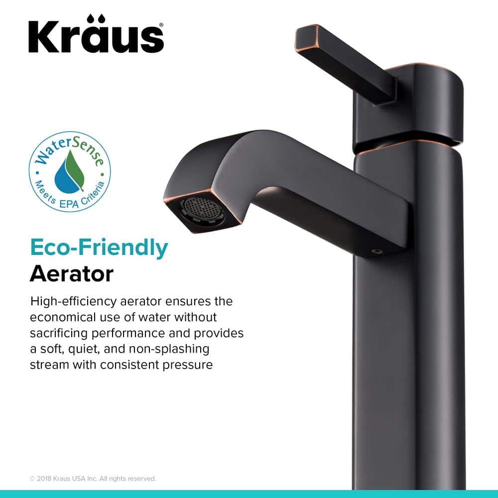Satin Nickel Modern Vessel Single Hole Faucet in Bronze