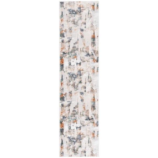 SAFAVIEH Alenia Gray/Beige 2 ft. x 8 ft. Shattered Abstract Gray/Beige Runner Rug