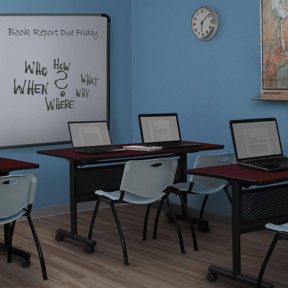 Kobe 60 in. x 24 in. Mahogany Flip-Top Training Nesting Table with Modesty Panel Desk price history on PriceWatchPro