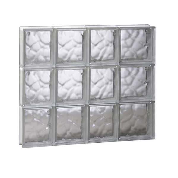 Clearly Secure 25 in. x 23.25 in. x 3.125 in. Frameless Wave Pattern Non-Vented Glass Block Window
