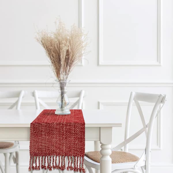 Tone on Tone 100% Cotton Runner 13 in.X72 in. in Red