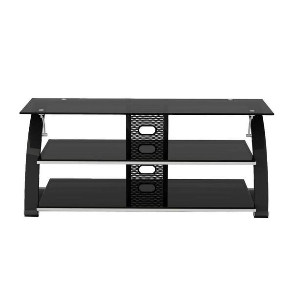 Z-Line Designs Vitoria 55 in. black Metal TV Stand 65 in. with Cable Management
