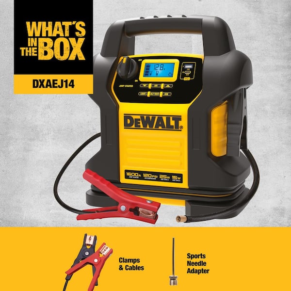 battery boost box AVAPOW TJ68 10000A Jump Starter Portable with 4" HD Display PD 65W Dual-Way Fast Charging,12V Jump Box, Car Battery Jump Starter for All Gas & play design provides simple DEWALT 1600-Peak Amp Portable Jump