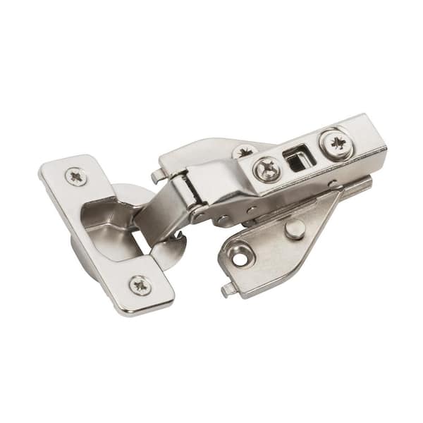 Amerock Nickel 1/2 in.  13mm  Overlay Face Frame Self Close Euro Concealed Cabinet Hinges (2-Pack)