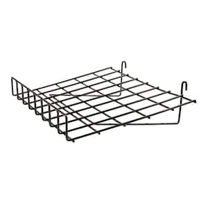 24 in. W x 15 in. D Slant Black Wire Shelf with Front Lip (Pack of 4)