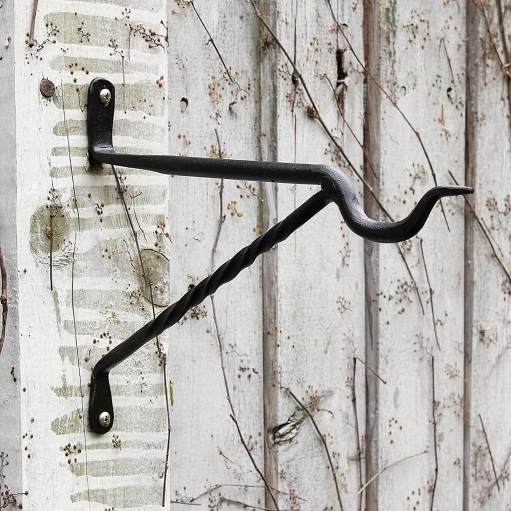 Black Wrought Iron Weather Resistant Lantern Wall Bracket