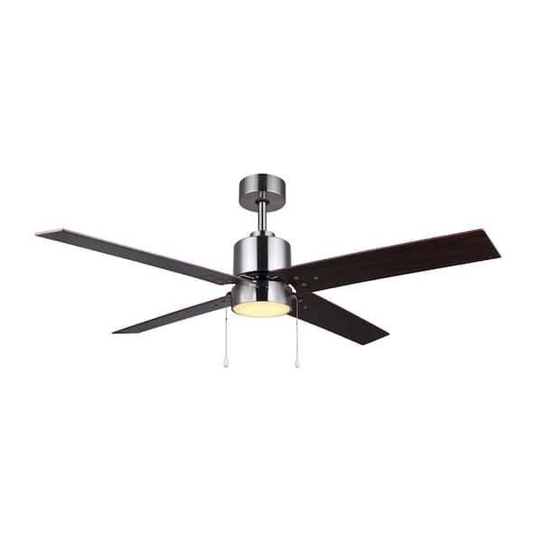 CANARM Tempest 52 in. Indoor Brushed Nickel Standard Ceiling Fan with Soft White Integrated LED