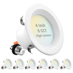 4 in. Can Light 14-Watt/75-Watt 5 Color Options 950 Lumens Remodel Integrated LED Recessed Light Kit ETL Listed (6-Pack)