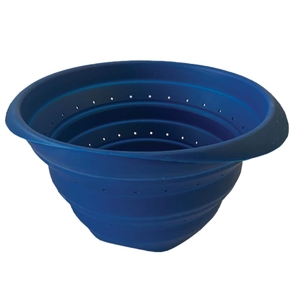 Better Houseware 4 Qt. Collapsible Silicone Colander in Blue