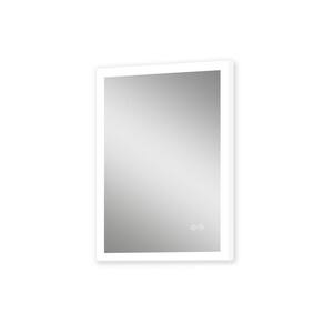 24 in. W x 32 in. H Small Rectangular Aluminium Framed LED Anti-Fog Dimmable Wall Bathroom Vanity Mirror in White