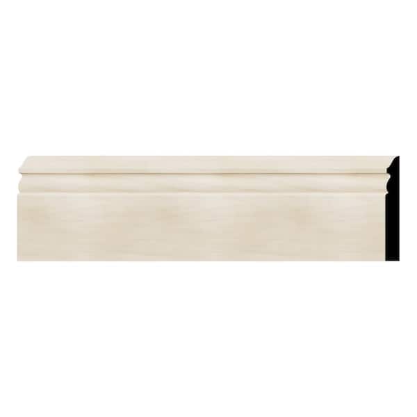 Ekena Millwork WM518 0.56 in. D x 5.25 in. W x 96 in. L Wood Poplar Baseboard Moulding