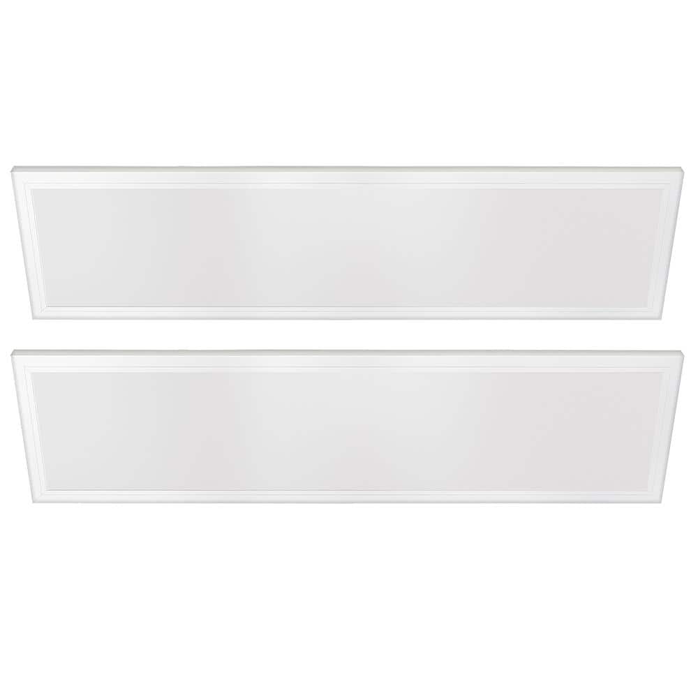 1 ft. x 4 ft. 50-Watt Dimmable White Integrated LED 4000 Lumens Flat Panel Ceiling Flush Mount with 5CCT(2-Pack) price history on PriceWatchPro