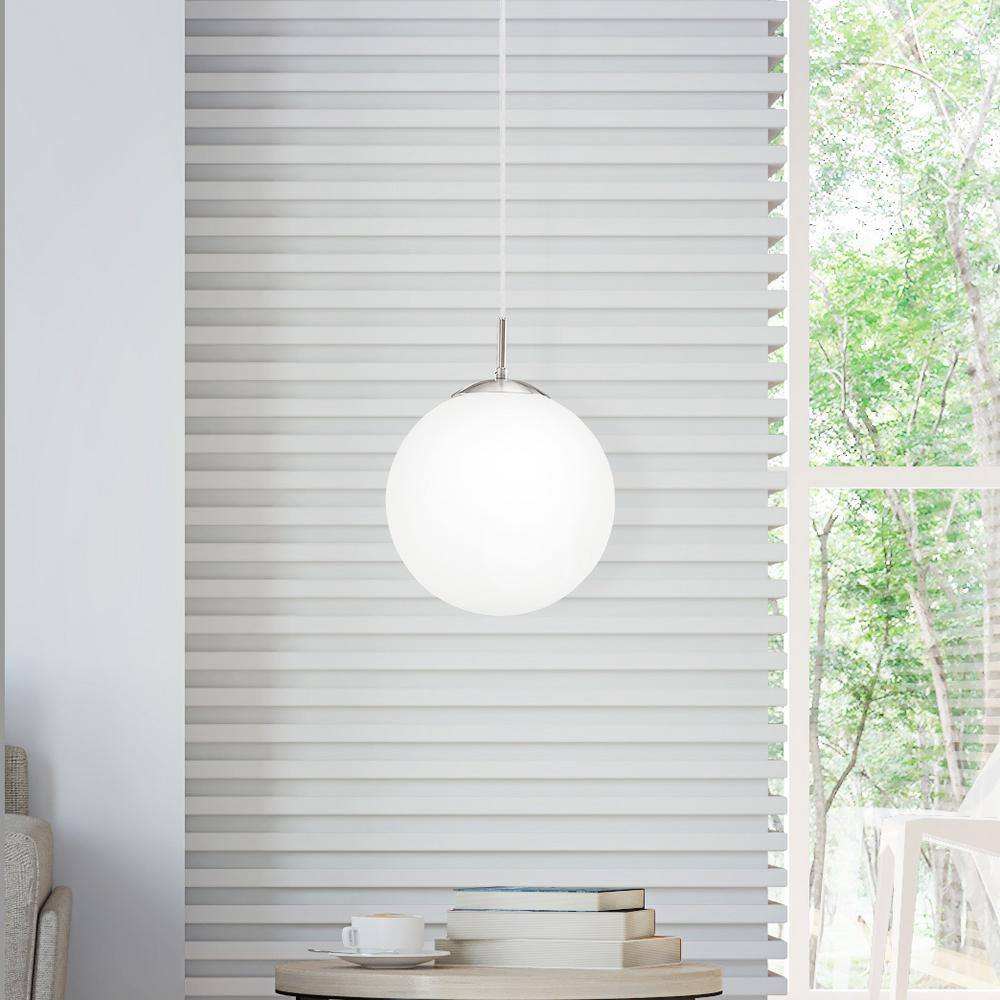 Modern Globe Nickel & Glass Pendant Light with Adjustable Height