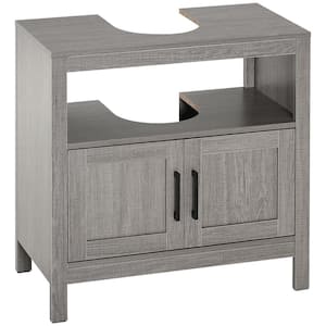 23.5 in. W x 11.75 in. D x 23.5 in. H Bath Vanity Cabinet without Top in Gray, Under Sink Cabinet with 2-Doors