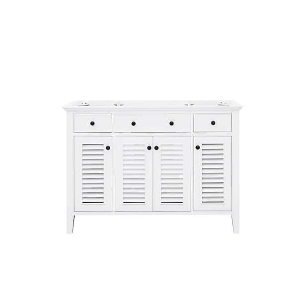 Home Decorators Collection Fallworth 48 in. W x 21.5 in. D x 34 in. H Bath Vanity Cabinet without Top in White