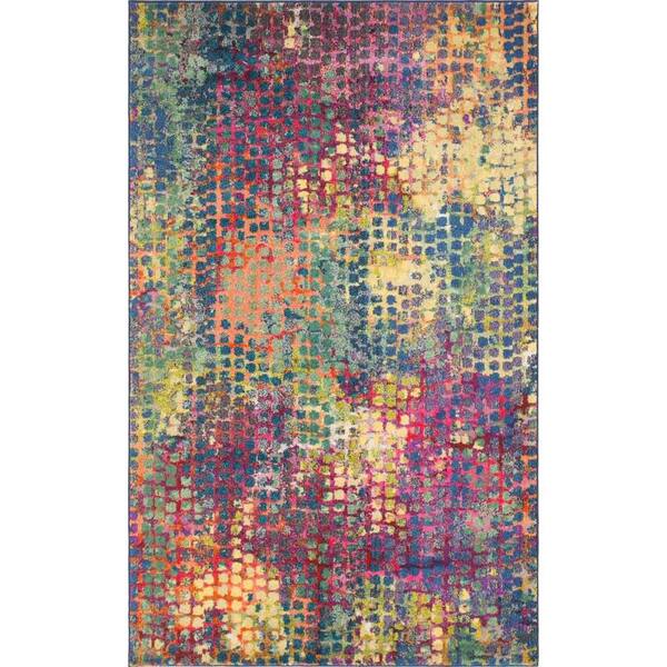 Unique Loom Chromatic Stormy Multi 5 ft. 1 in. x 8 ft. Area Rug 3142194