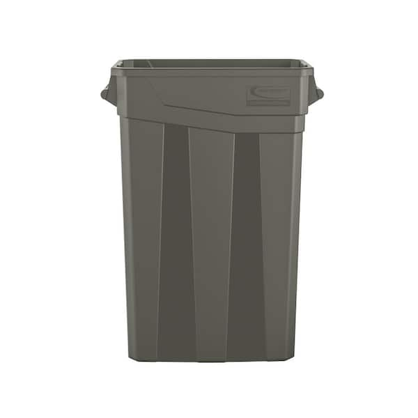 Suncast Commercial Slim 23 gal. Black Plastic Trash Can