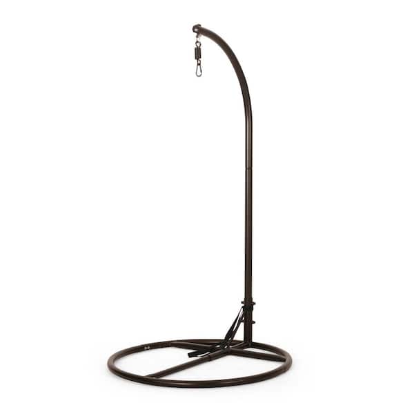 Noble House Magoffin 6.7 ft. Metal Hammock Stand for Hanging Chair in Brown