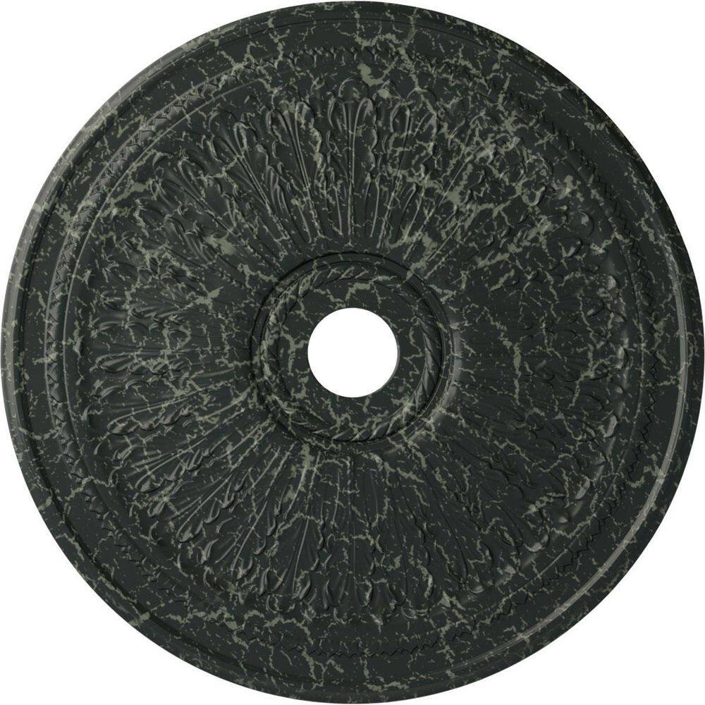 Hand-Painted Beige Oakleaf Ceiling Medallion, 29.13 inches