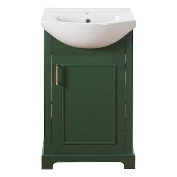 20inch Green French Style Freestanding Single Bathroom Vanity with Bulged Ceramic Sink