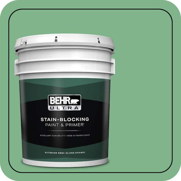 BEHR ULTRA 5 gal. #460D-5 Tree Fern Semi-Gloss Enamel Exterior Paint & Primer