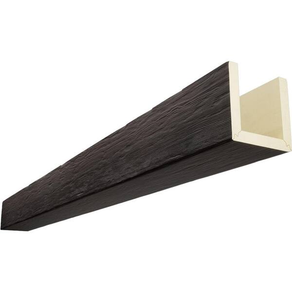 Ekena Millwork Timberthane 10 in. x 8 in. x 22 ft. 3-Sided (U-Beam) Rough Sawn Mahogany Faux Wood Ceiling Beam