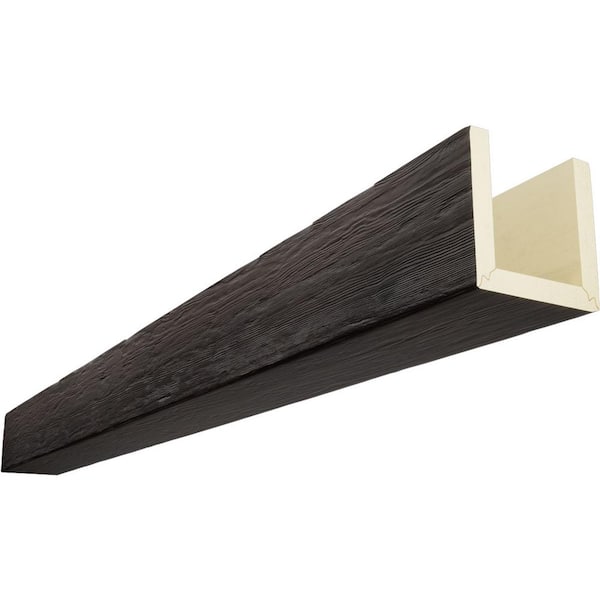 Ekena Millwork Timberthane 12 in. x 10 in. x 18 ft. 3-Sided (U-Beam) Rough Sawn Mahogany Faux Wood Ceiling Beam