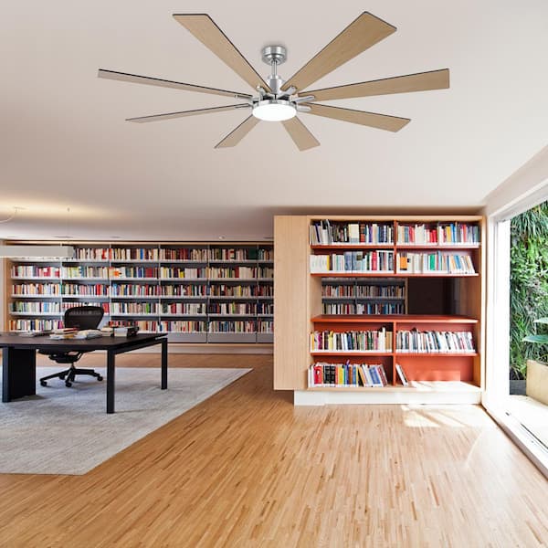 Vaczon 72 in. Indoor Integrated LED Sand Nickel DC Motor Ceiling