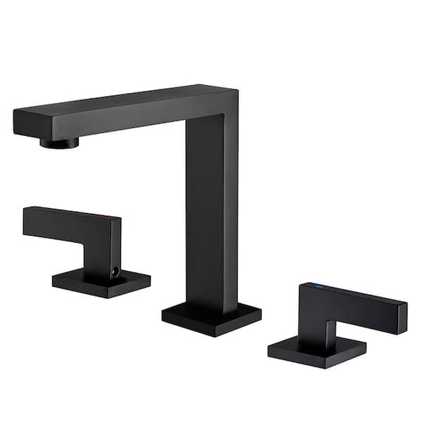 Unbranded 8in. Widespread 2-Handle Bathroom Faucet in Matte Black