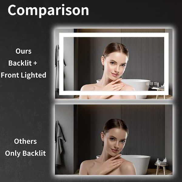 TOOLKISS 36 in. W x 24 in. H Frameless Rectangular Wall Anti