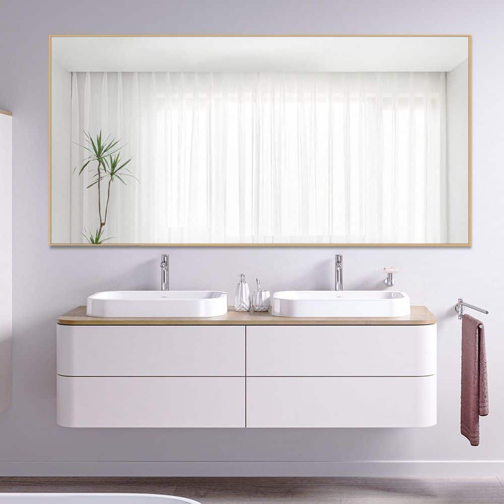 31 in. W x 71 in. H Mondern Oversize Rectangular Framed Wall Bathroom Vanit