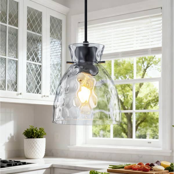 TinHon 2-Pack Modern Farmhouse Black Mini Pendant Lights with