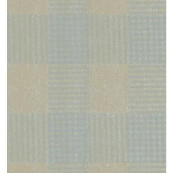 Brewster Simple Space Gold Geometric Plaid on Crackle Texture Wallpaper Sample