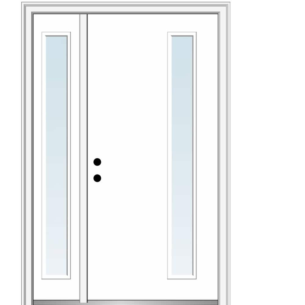 MMI Door Viola 50 in. x 80 in. Right-Hand Inswing 1-Lite Clear Low-E Primed Fiberglass Prehung Front Door on 4-9/16 in. Frame