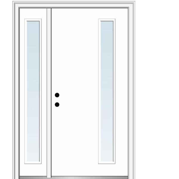 MMI DOOR Viola 50 in. x 80 in. Right-Hand Inswing 1-Lite Clear Low-E Primed Fiberglass Prehung Front Door on 6-9/16 in. Frame