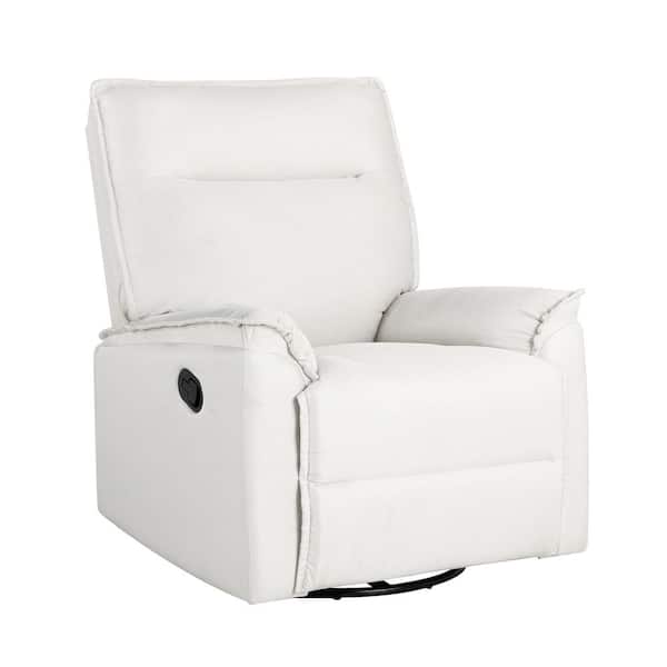 Merax Beige 360 Degree Swivel Recliner Home Theater Manual Recliner Chair Baby Nursery Chair Rocker