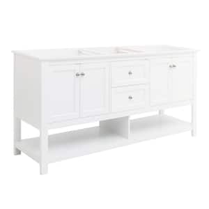 Manchester 72 in. W Bathroom Double Bowl Vanity Cabinet Only in White