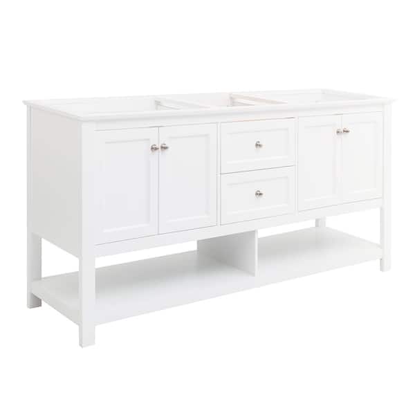 Fresca Manchester 72 in. W Bathroom Double Bowl Vanity Cabinet Only in White