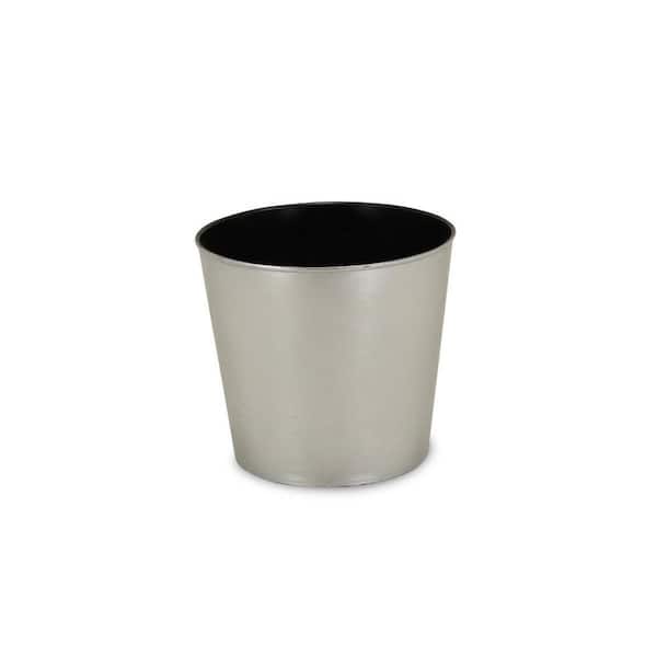 9 in. x 8 in. Silver Indoor/Outdoor Plastic Decorative Pots