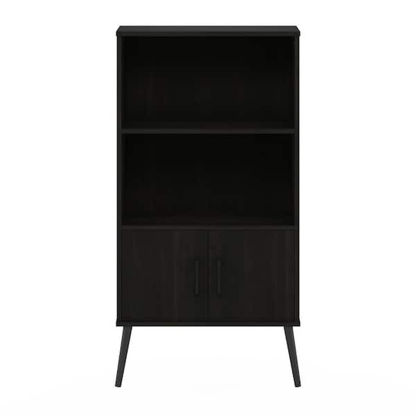 Furinno Claude Espresso Mid-Century Style Accent Cabinet with 2-Shelf