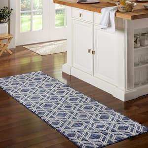 SUSSEXHOME Border Design Gray-Black-Blue 20 in. x 59 in. Cotton Kitchen  Runner Rug Mat KTC-3A-2x5 - The Home Depot