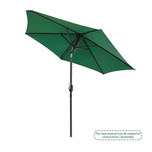 7.5 ft. Outdoor Patio Umbrella with Button Tilt in Green