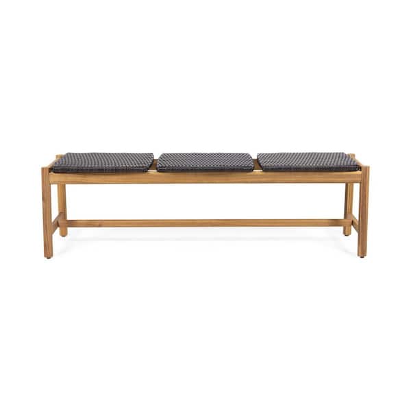 61.5 in. W x 17.75 in. H Outdoor Versatile 3-Person Acacia