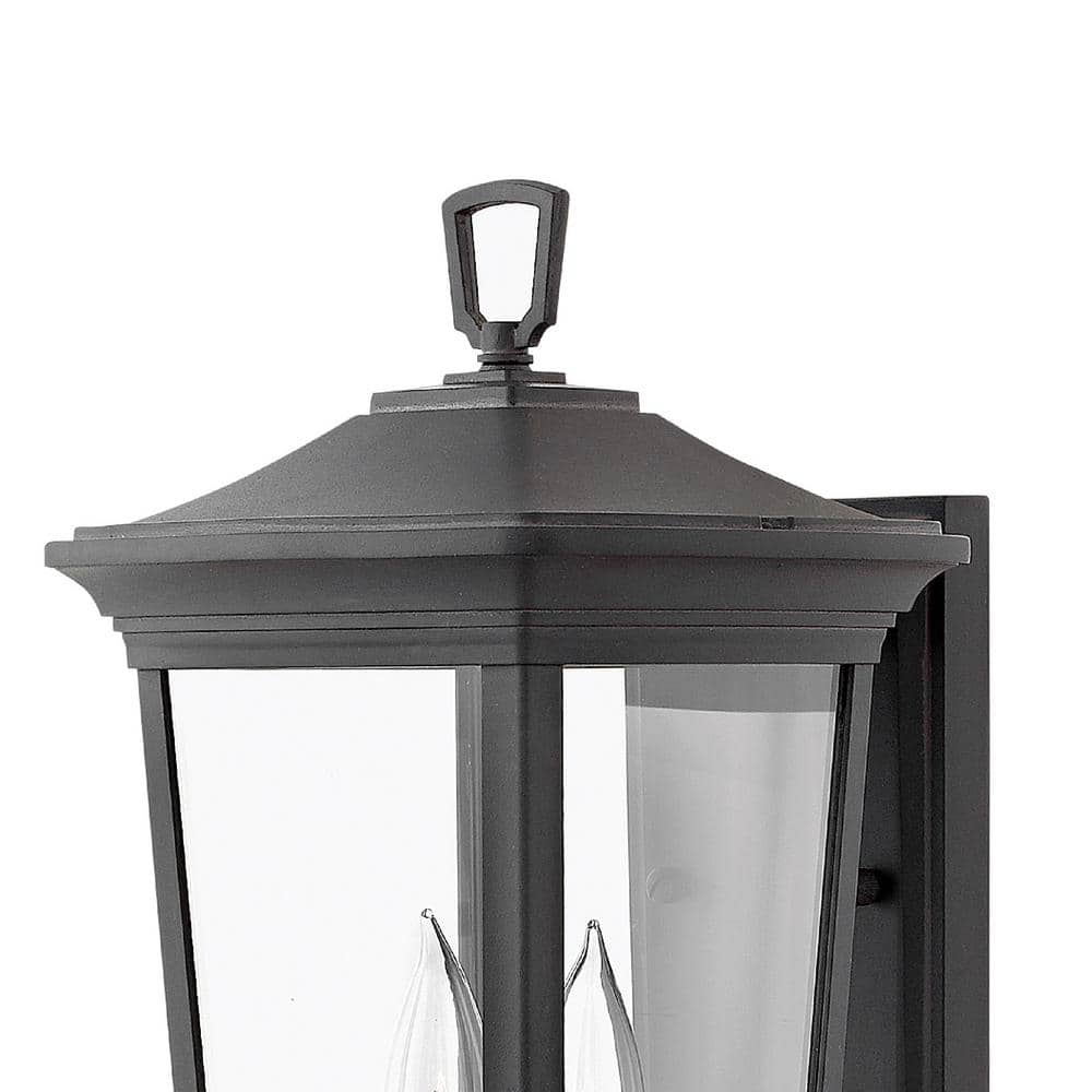 Bromley Museum Black Dual-Light Outdoor Wall Sconce in Bronze