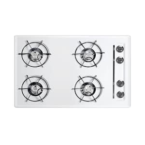 30 in. Gas Cooktop in White with 4 Burners