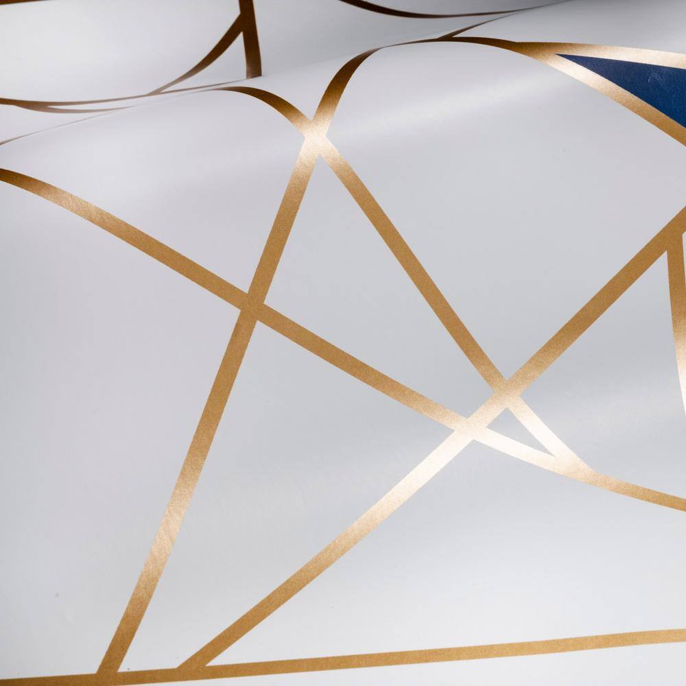 Gold Geometric Abstract Peel and Stick Wallpaper, 20.5" x 198"