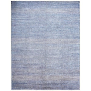 12 X 15 Blue and Silver Striped Area Rug
