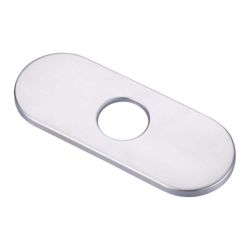 6.3 in. x 2.56 in. x 0.71 in. Stainless Steel Kitchen Sink Faucet Hole Cover Deck Plate Escutcheon in Brushed Nickel price history on PriceWatchPro