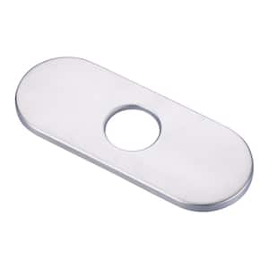6.3 in. x 2.56 in. x 0.71 in. Stainless Steel Kitchen Sink Faucet Hole Cover Deck Plate Escutcheon in Brushed Nickel