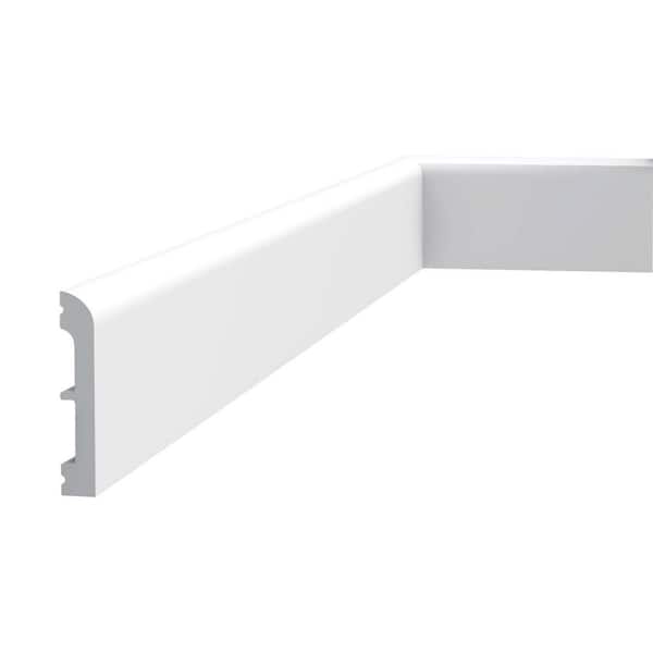 ORAC DECOR 1/2 in. D x 3 in. W x 78-3/4 in. L Primed White High Impact Polystyrene Baseboard Moulding (4-Pack)